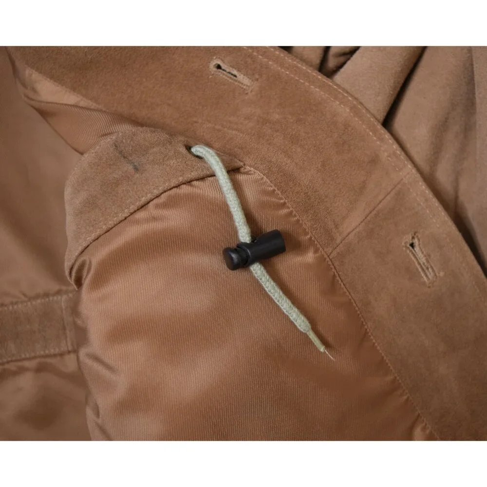 CABELA'S Outdoor Tan Suede Leather Button-Front Field/Hunting Coat/Jacket Size L